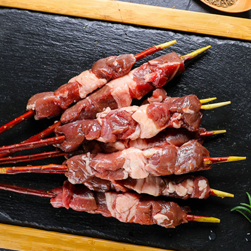 羊肉串西鲜宁夏盐池滩羊羊肉红柳8串烧烤串串羊肉串
