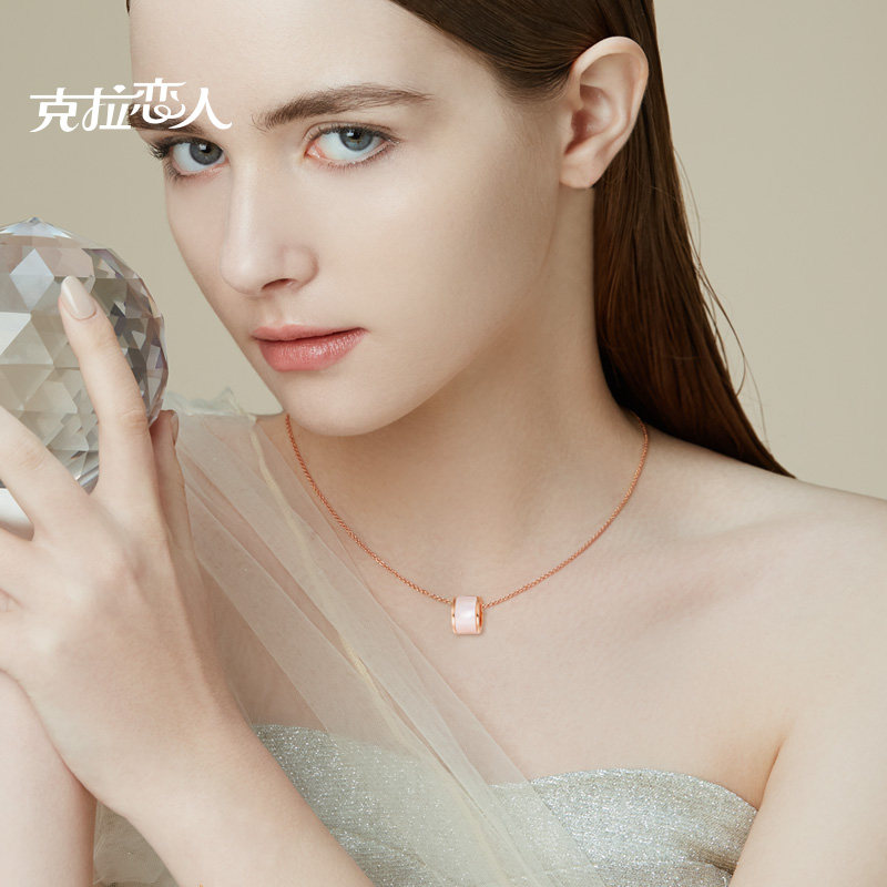 项链克拉恋人珠宝cla宝盒时尚s925天然贝母love颈饰