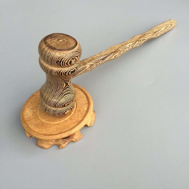 法槌法锤法官竞拍拍卖会专用审判槌木槌子底座手动其他锤