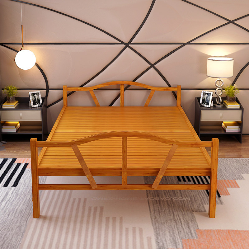 竹床简易午睡1米家用便携硬板租房全竹凉床折叠床