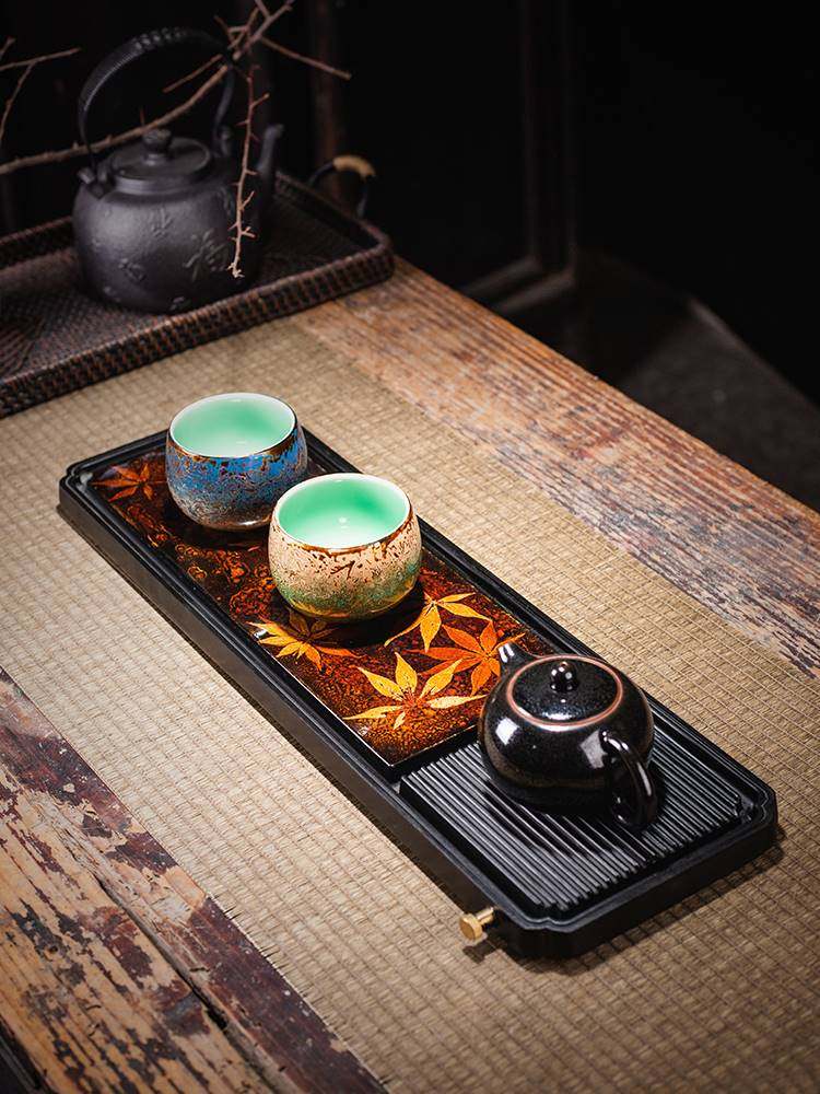 漆器茶具福州大漆手工手工制制作干湿两用茶盘茶盘