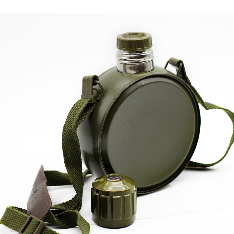 德国保温800ml军迷水壶不锈钢扁杯大容量水壶