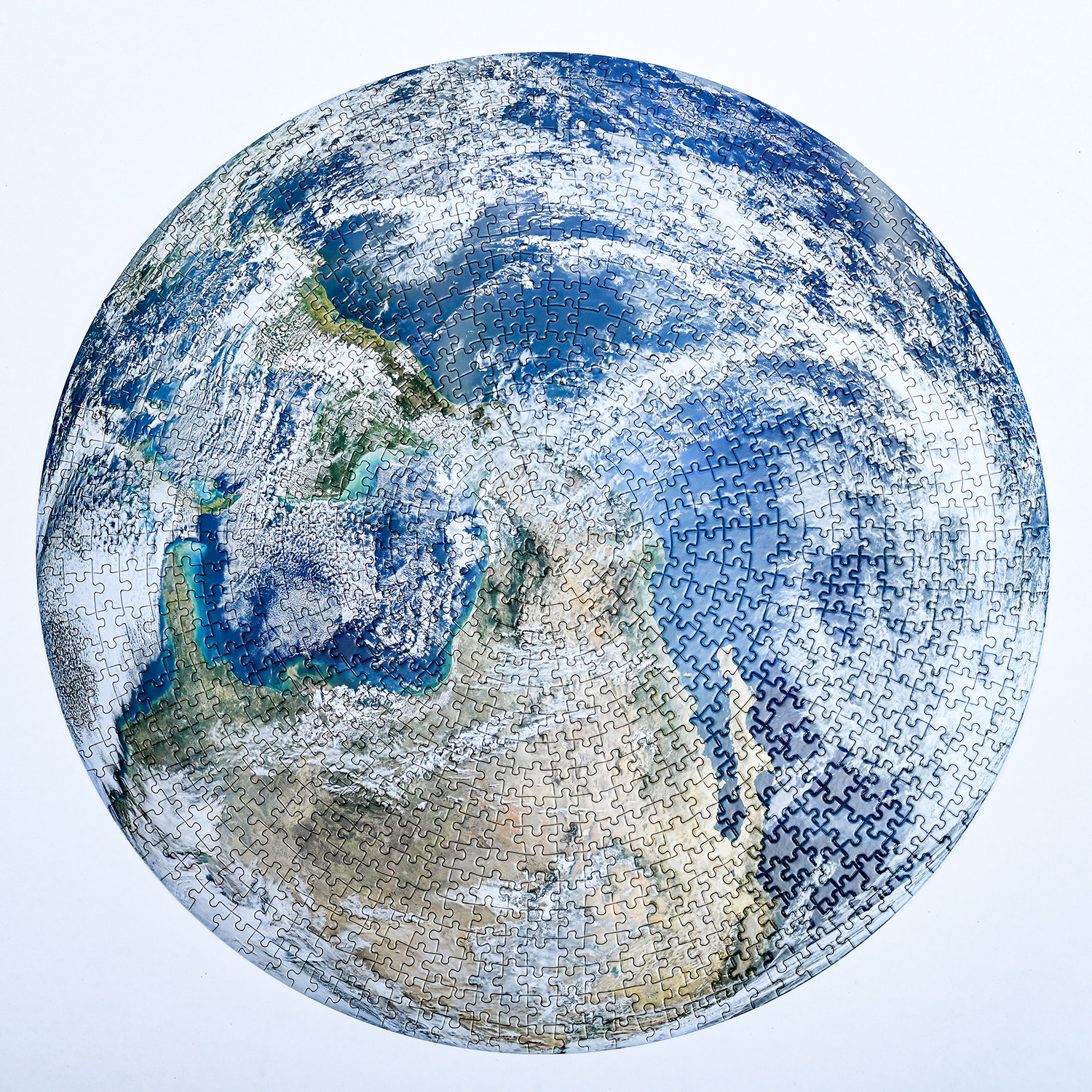 hiyou地球月球圆形1000片拼图高难度成年解压拼图