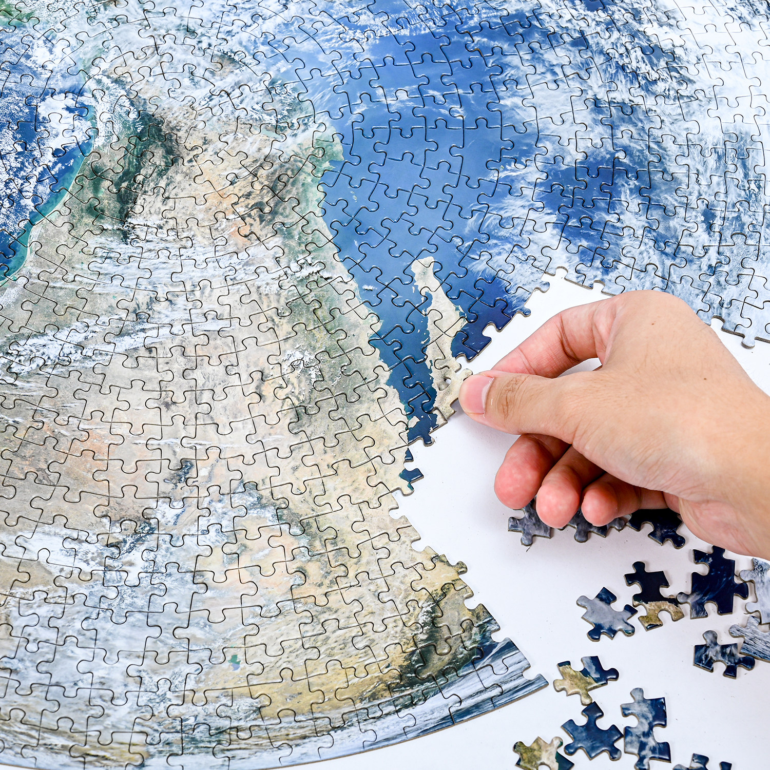 hiyou地球月球圆形1000片拼图高难度成年解压拼图