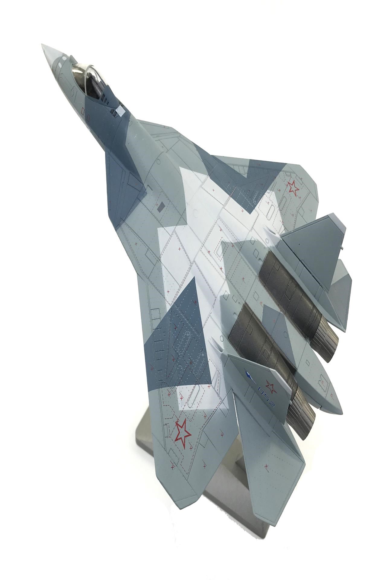 正品俄罗斯空军su-57t-50隐形战斗机飞机模型合金航模