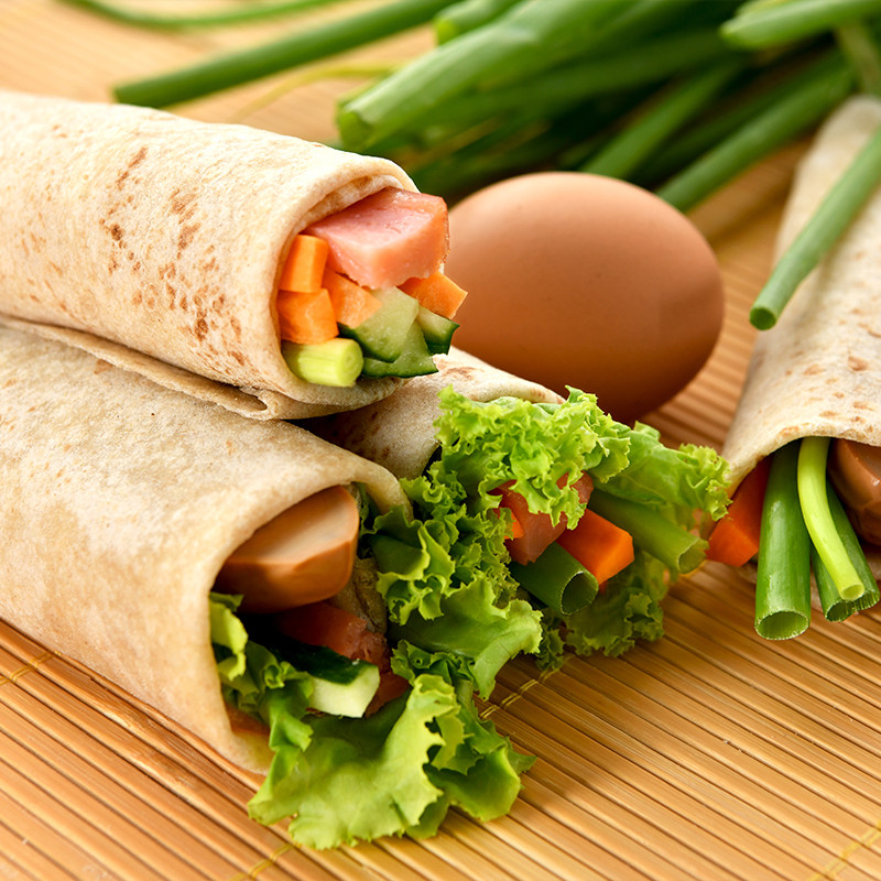 卷饼全麦饼皮无遮糖无燕麦低脂粗粮主食即食包点