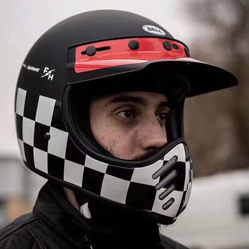 美国正品bellmoto3哈雷摩托车复古头盔骑士越野摩托车头盔