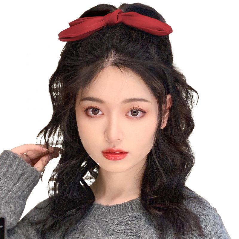 马尾假发夏抓夹梨花卷可扎高自然仿真发中长发马尾