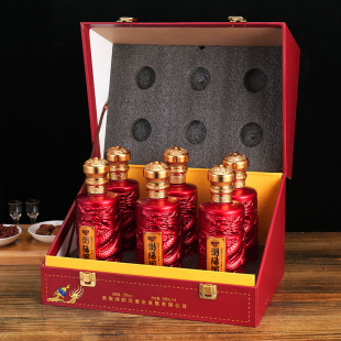 4浏阳河【龍苏宴V80】厂家直销53度酱香型白酒500ml*6礼盒装