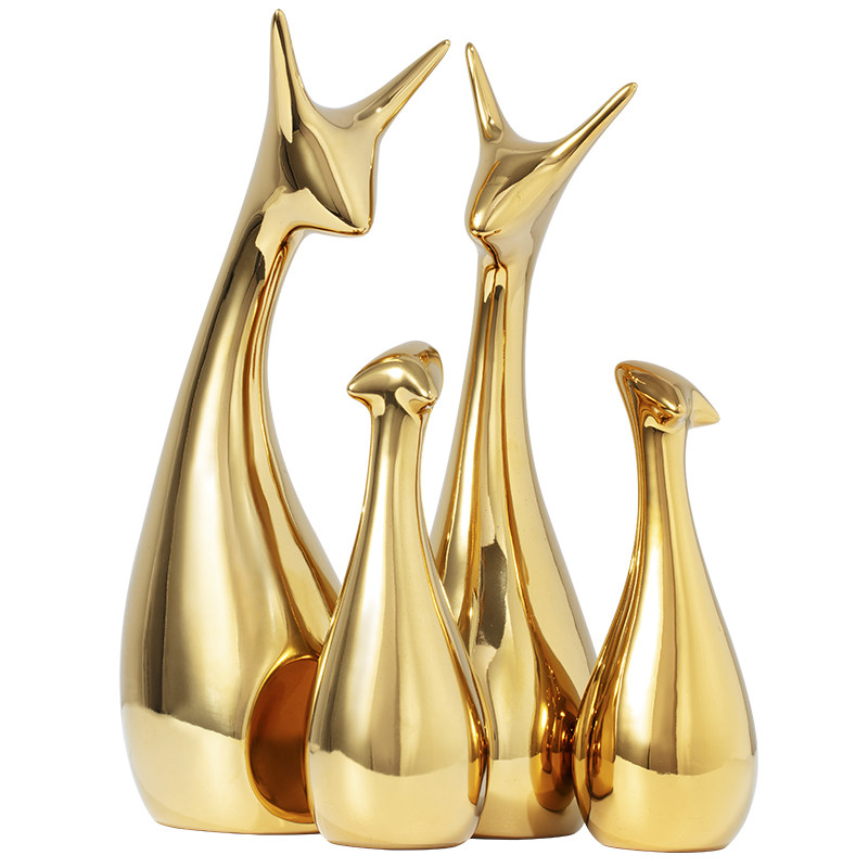 金色摆件轻奢北欧家居创意现代简约电视柜红酒客厅摆件