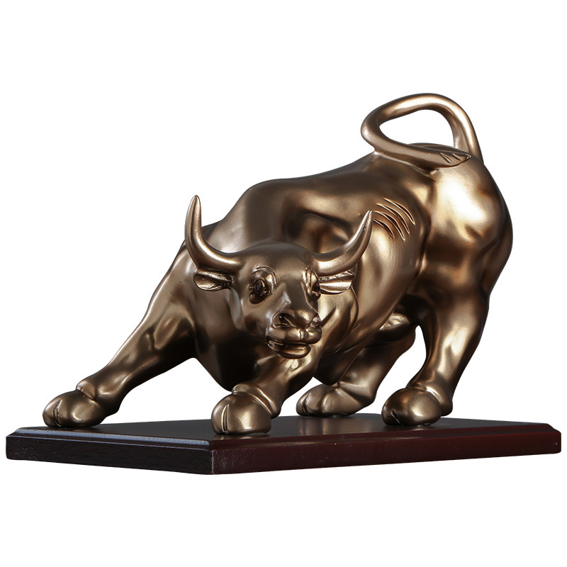 公牛工艺品创意办公室桌面摆设博物物架书房客厅摆件
