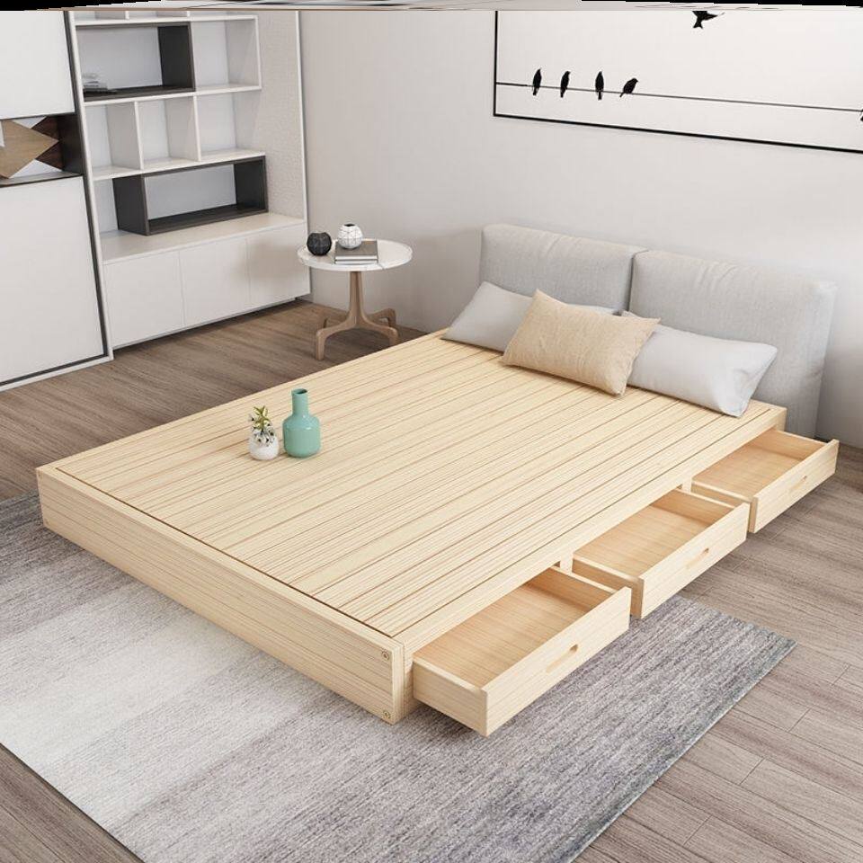 踏踏米床简约现代大气自然自然纯纯净加密透气实木床