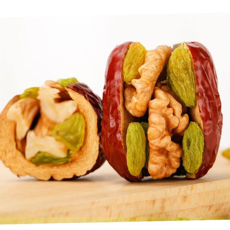 红枣核桃500g和田大枣核桃仁葡萄干零食100克2斤枣类制品