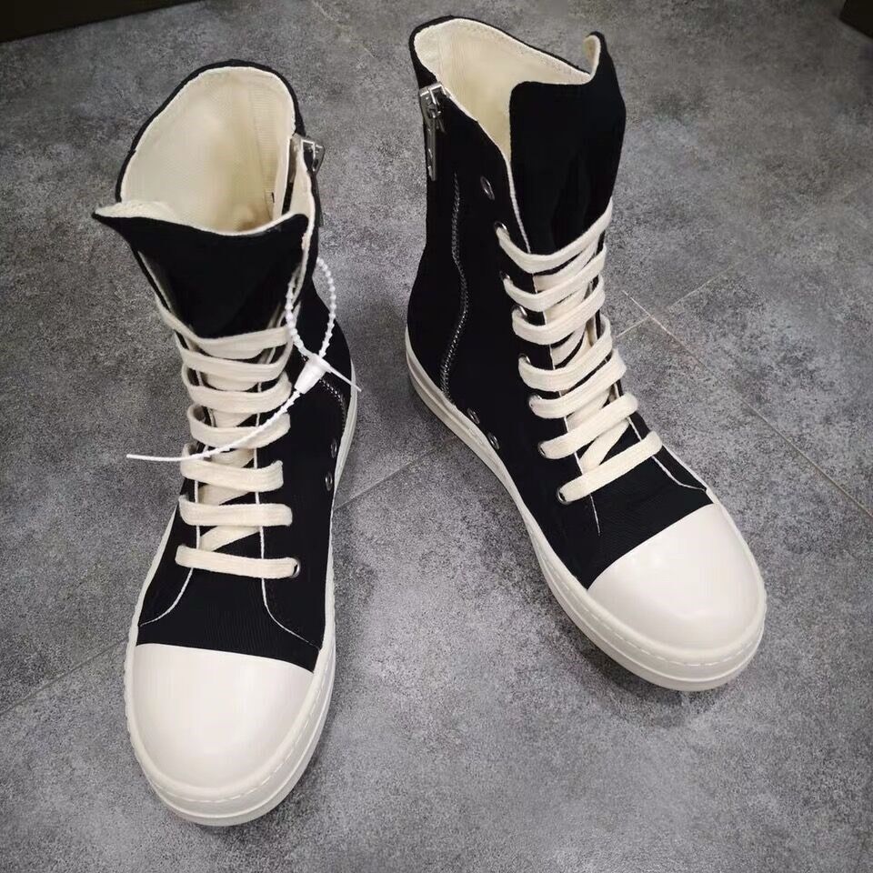 升级版潮鞋春夏ro男鞋高帮厚底复线帆布五芒星高帮鞋