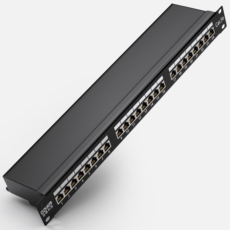 配线架超五类顶臻24口rj45机架式屏蔽端口网线网络配线架