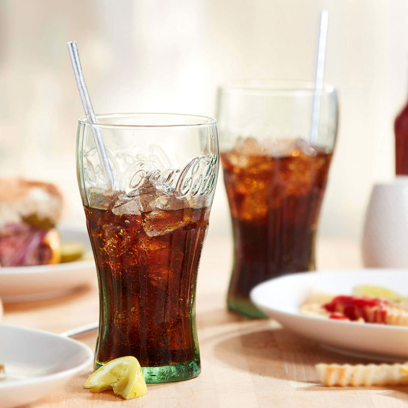可口可乐玻璃杯果汁啤酒杯咖啡杯茶杯饮料周边创意水杯玻璃杯