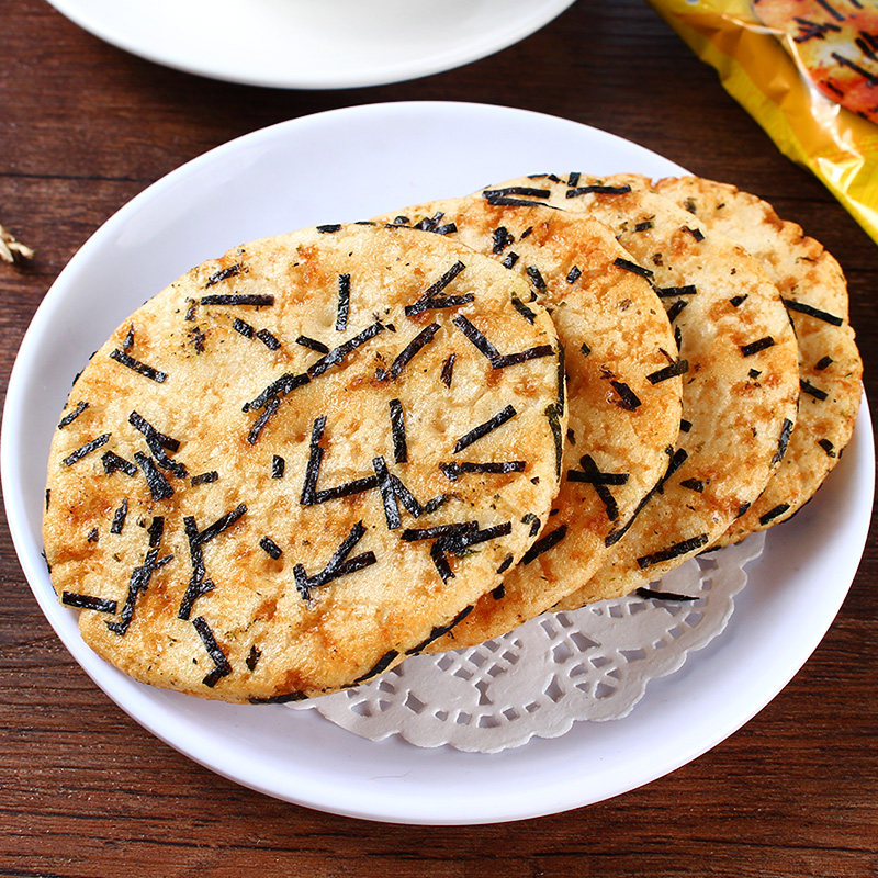 旺旺厚烧海118g4袋大米米饼雪饼仙贝办公室点心膨化食品