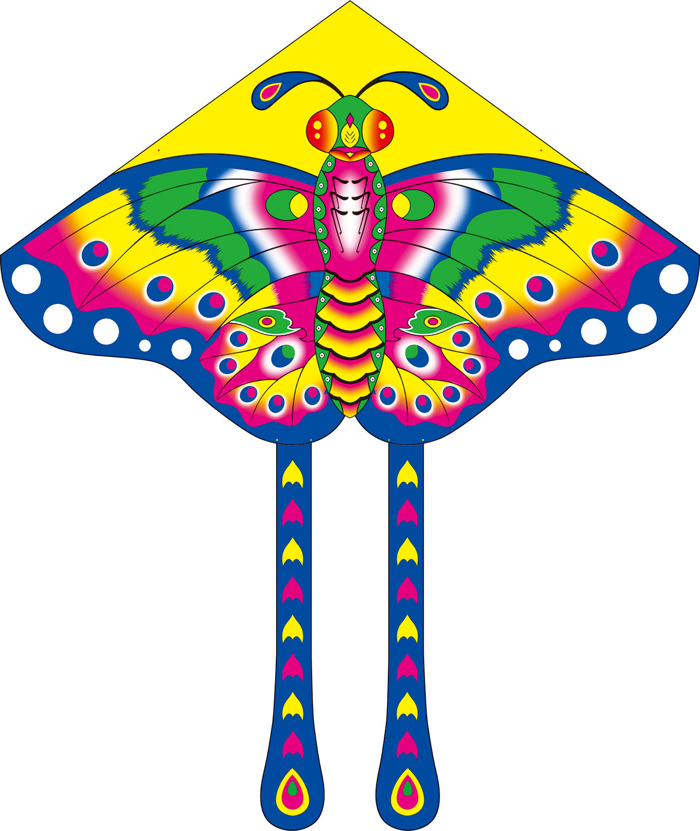 风筝蝴蝶潍坊儿童新款热印亮布孔雀三角包邮风筝