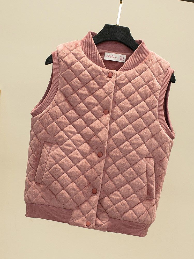 2020秋冬新款韩版羽绒棉小马甲女外套短款金丝绒马夹