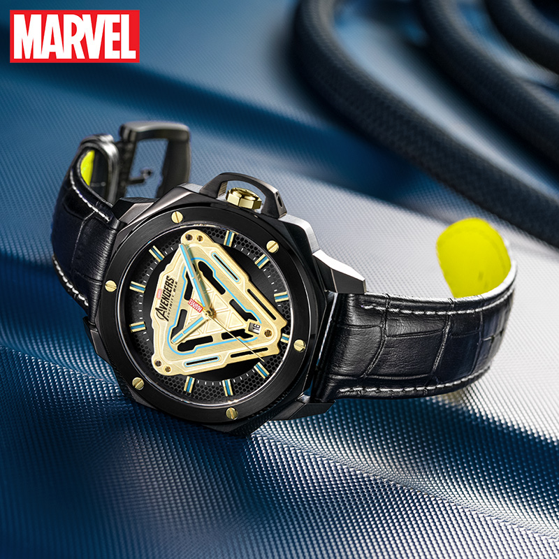 漫威联名手表男学生潮流防水品牌正品钢铁侠官方国产腕表