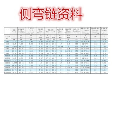 4分08b侧弯链条5分10a6分12a1寸16ax侧弯链拐弯链输送链弯板链条