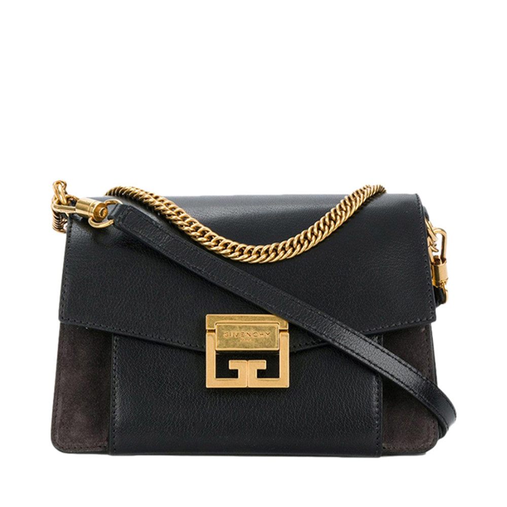 givenchy纪梵希女士黑色小号gv3牛皮单肩斜挎包女士包袋