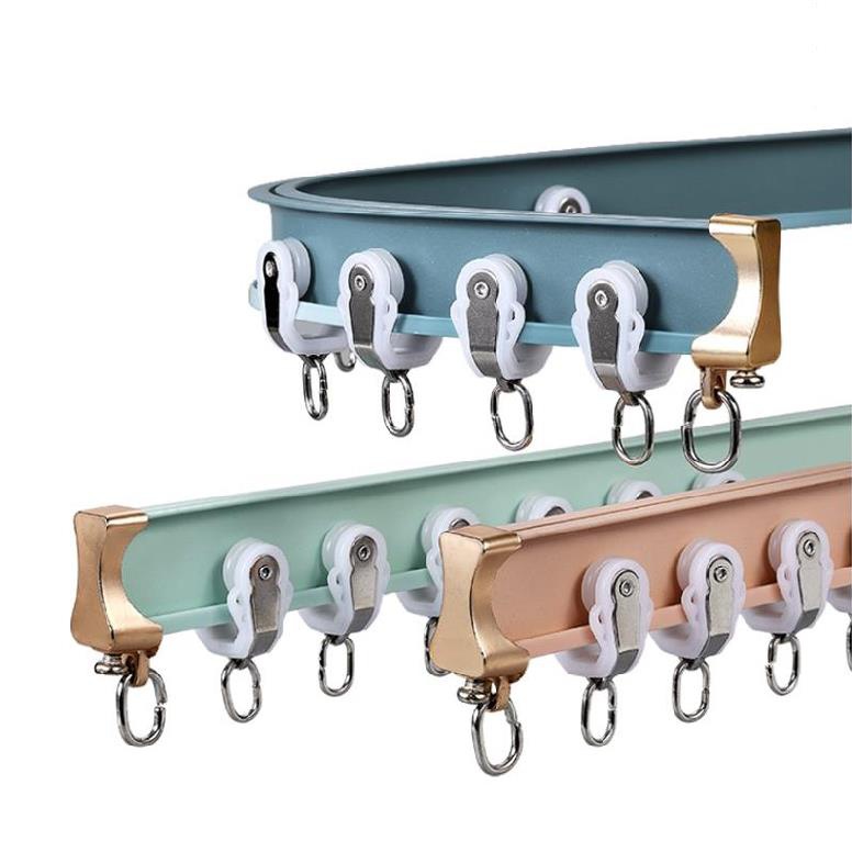 窗帘滑道滑倒挂钩门帘双轨轨道弯轨导轨墙码窗帘轨道