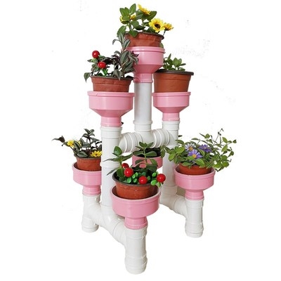 管道创意个性水管花盆阳台种菜神器管子专用落地花架