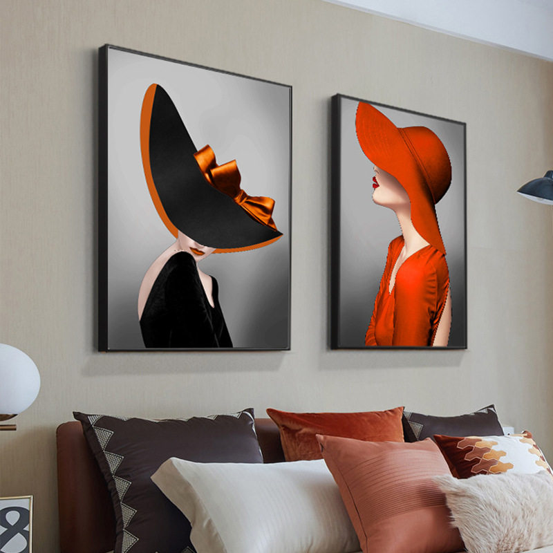 大气挂画美女人物画现代简约轻奢玄关走廊壁画时尚现代装饰画