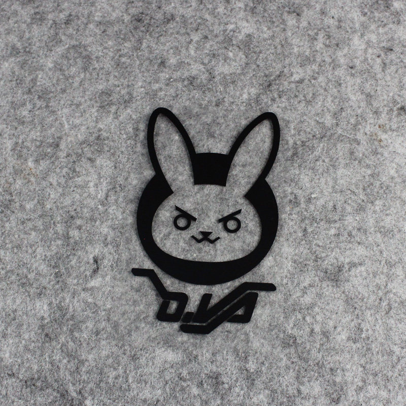 镂空雕刻刻版dva兔子头像守望先锋英雄贴纸漆面保护膜