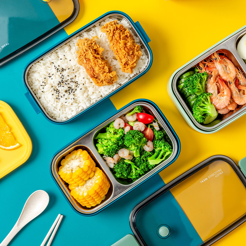 不锈钢保温饭盒上班族分隔型餐盒双层微波炉可加加热饭盒