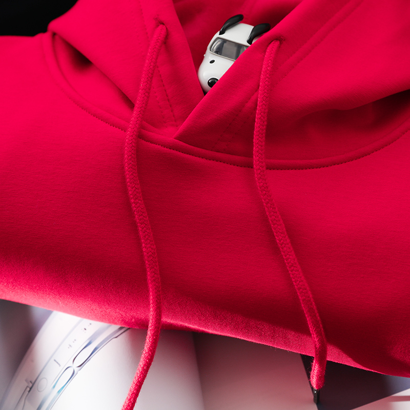 新年跨年春节大红色喜庆连帽卫衣女430g本命年大码薄绒男潮春秋