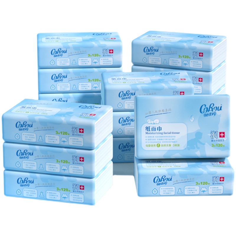 corou可心柔婴儿宝宝保湿纸巾餐巾纸16包家庭家用湿巾