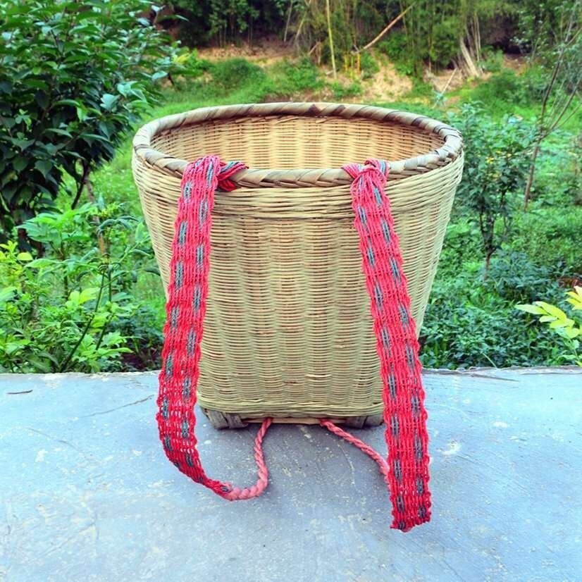 云南圆形老式背篓式菜背买竹篮环保购物箩筐竹编