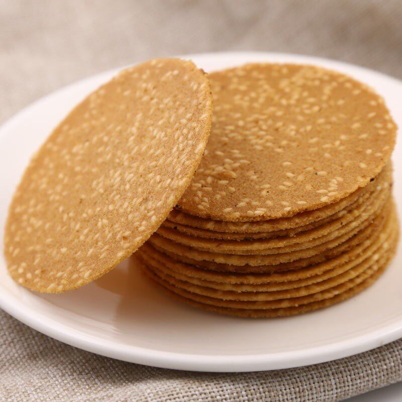 手工簿脆薄脆休闲芝麻瓦片饼酥饼干薄脆饼干