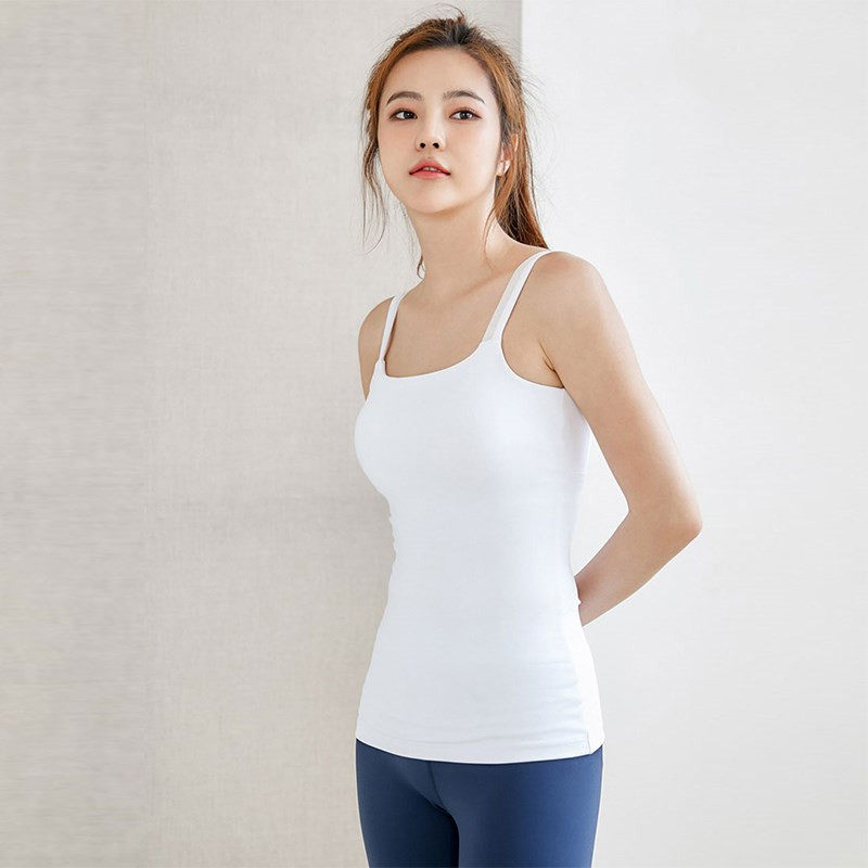 2019年夏季薄款专业瑜伽服女紧身气质性感白色瑜伽背心