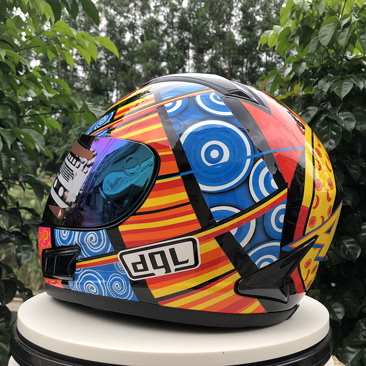 dgl摩托车头盔男女机车跑盔炫酷骑士四季全盔3c认证闪电四季通用