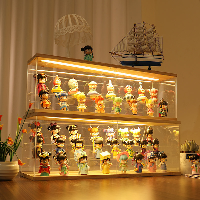 收纳展示架泡泡玛特公仔透明亚克力手办展示展示柜柜子手办收纳盒