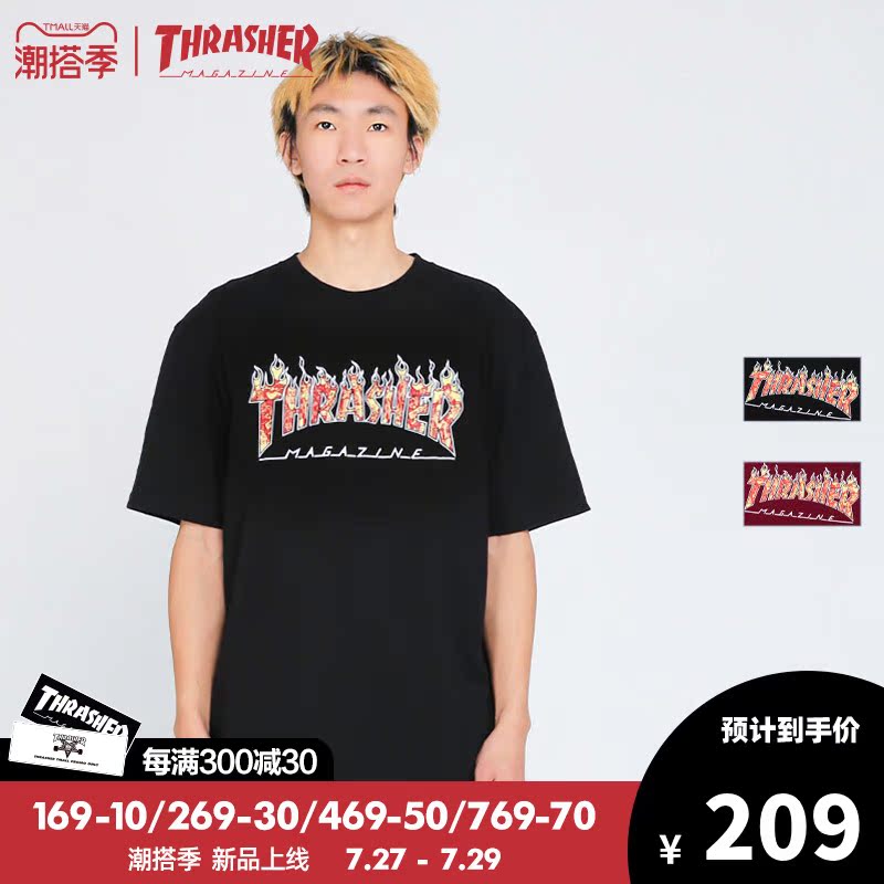 【THRASHER官方】JLP日版FLAME FU LU SHOU S/S T-SHIRT福禄寿T恤