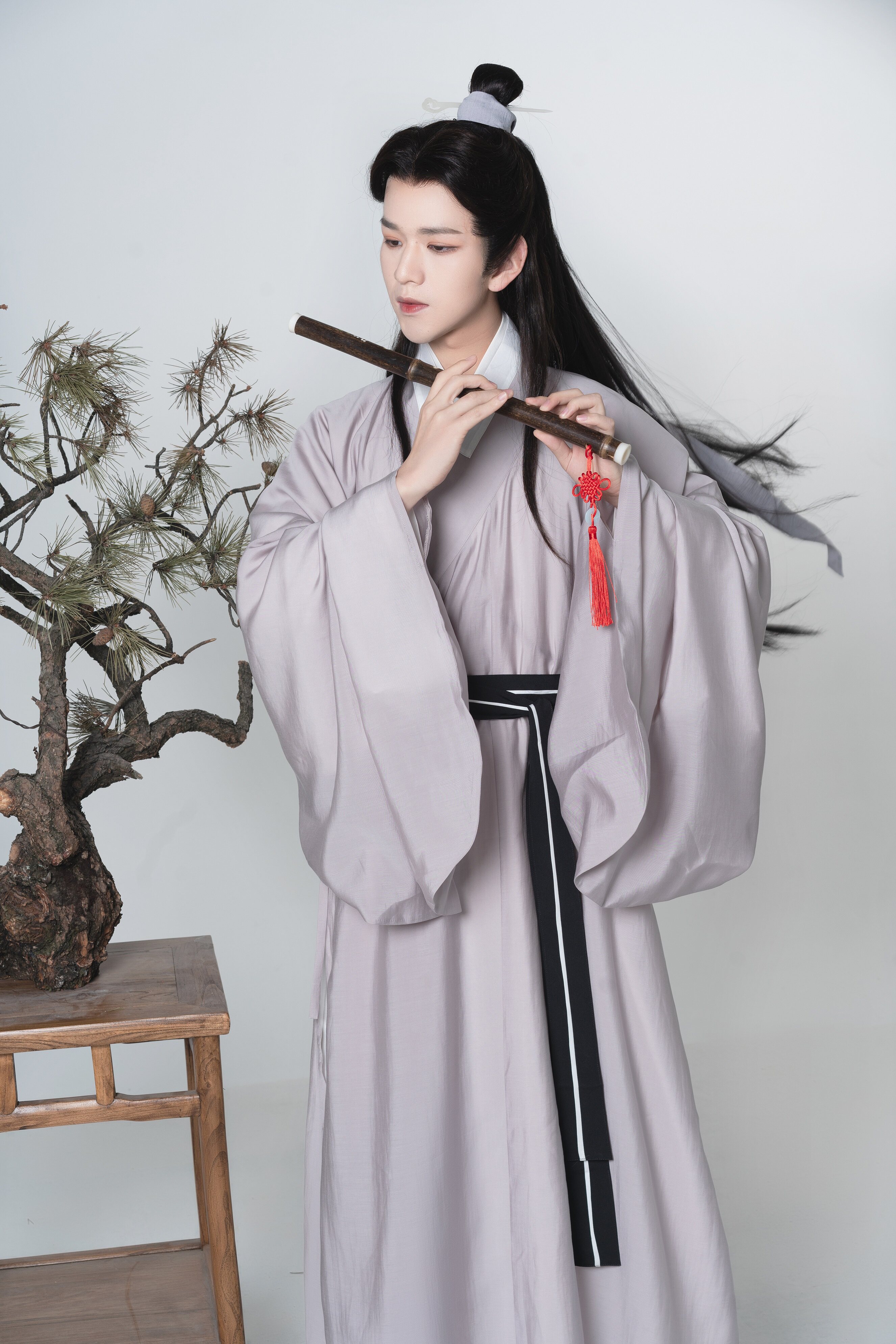 流云圆领女同汉服男原创春天借月宋圆领道袍搭护汉服