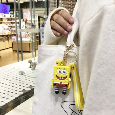 网红海绵宝宝公仔玩偶汽车可爱挂件少女卡通包包钥匙扣