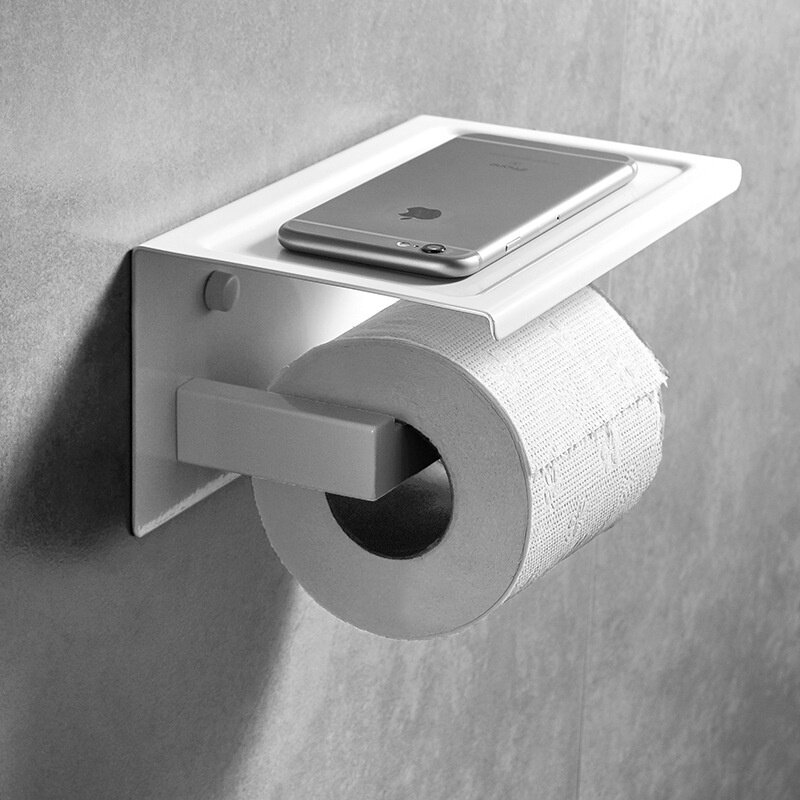 304不锈钢纸巾架酒店卫y生间手纸卷纸架厕所厕纸架放手机墙壁挂式