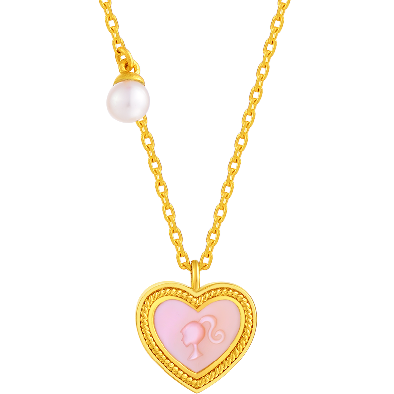 barbie芭比珠宝黄金心动系列足金项链爱心礼物颈饰