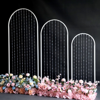 新款婚庆道具铁艺高山流水彩虹路引婚礼舞台现场拱门