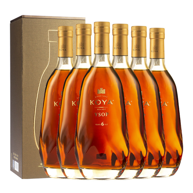 张裕可雅白兰地vsop桶藏六年700ml一箱6支礼盒白兰地