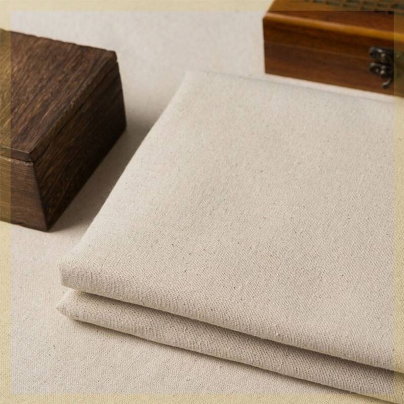 碎布沙发面料麻布白麻布布料文艺布头素色亚麻海绵垫