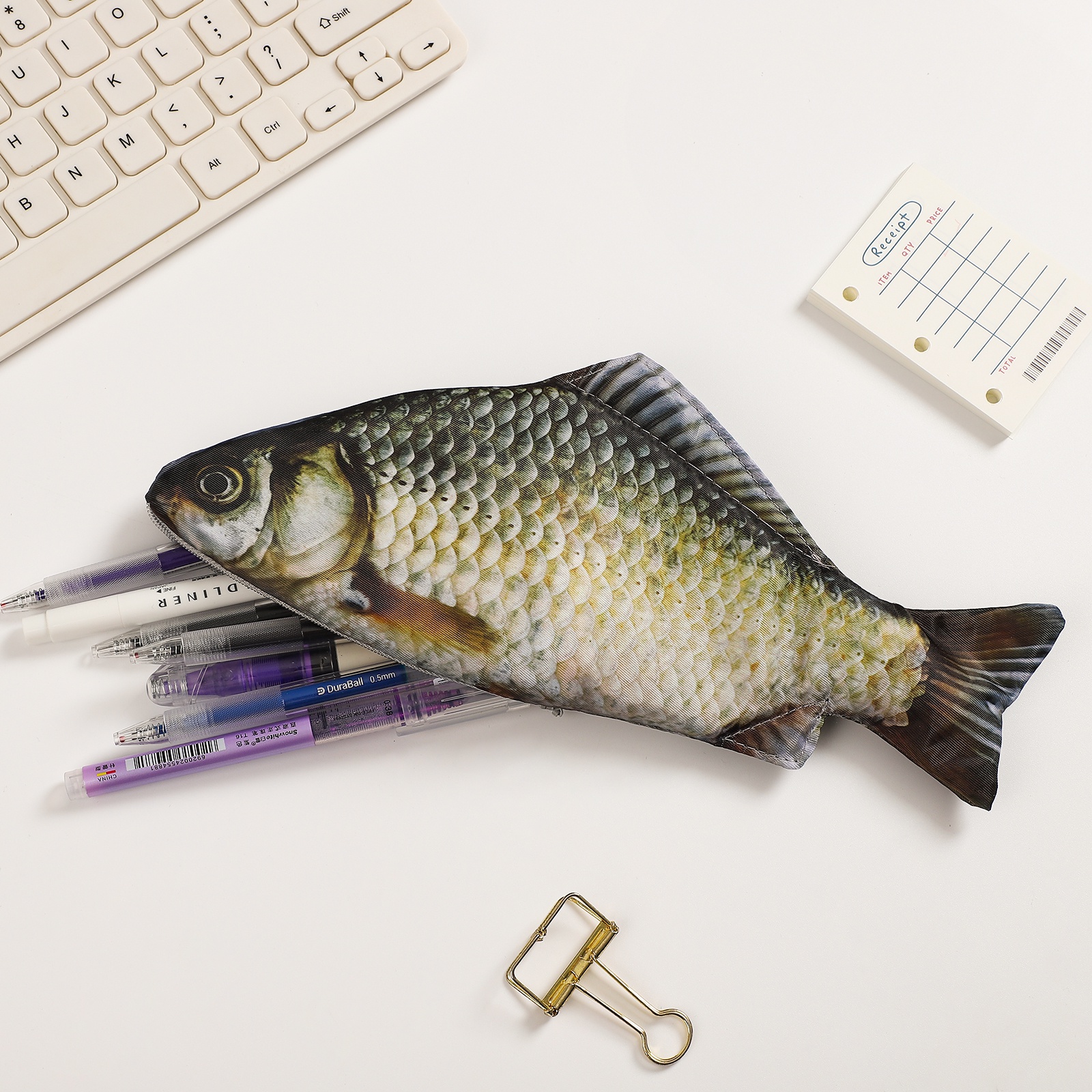 抖音同款仿生鱼笔袋韩国创意鲜活海鱼个性鲫鱼笔袋