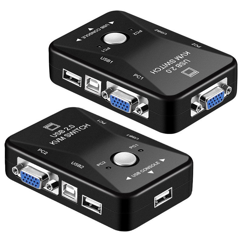 显示创兴vga切换器2口kvm二进一出监控双电电脑切换器