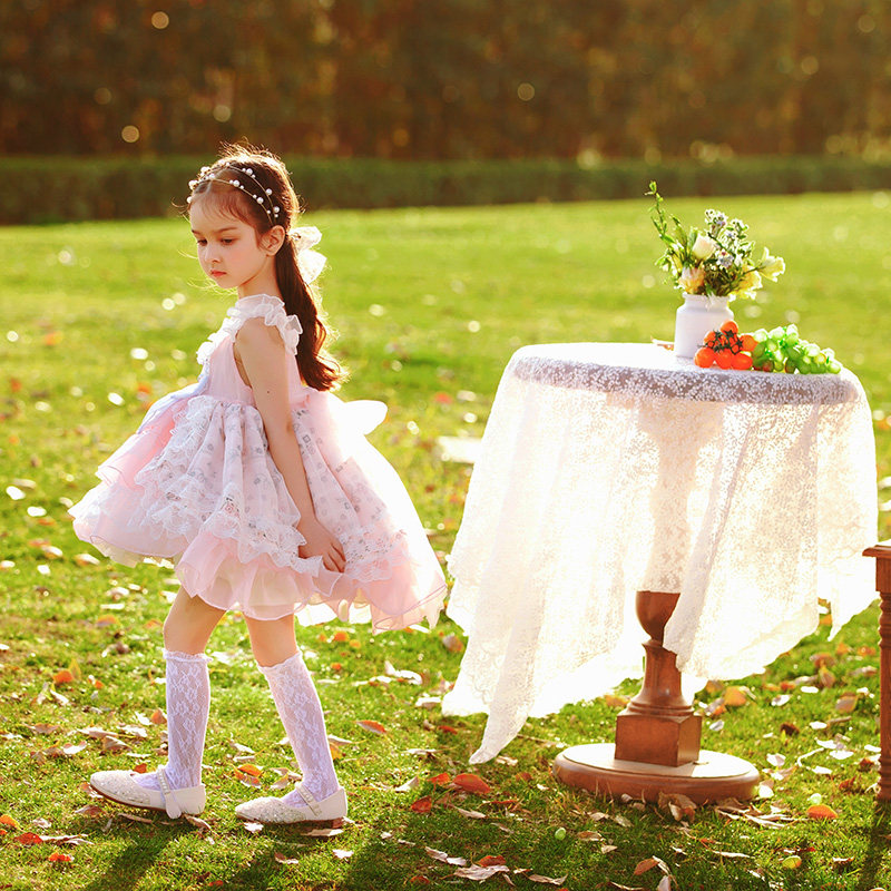 枝芽童装2022新款女童无袖背心洛丽塔洋气连衣裙连衣裙