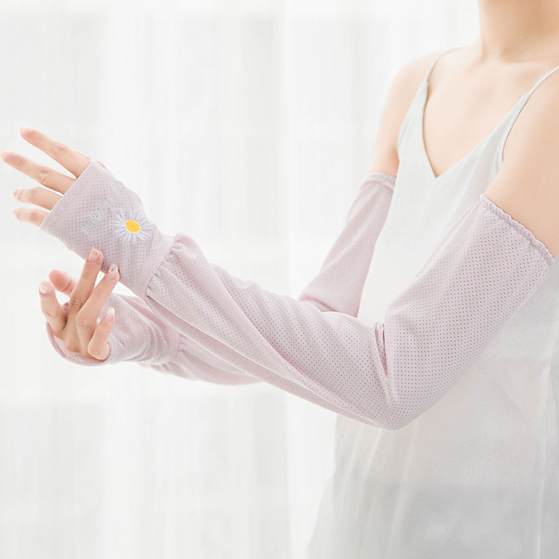 夏季防晒袖套防紫外线手套女薄冰丝袖子开车骑行手套